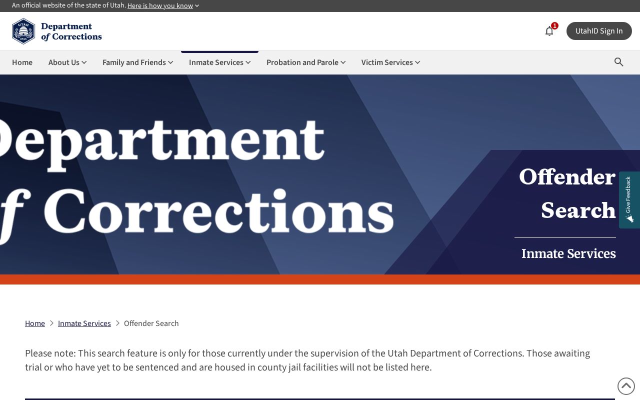 Utah offender search for Weber County released inmates